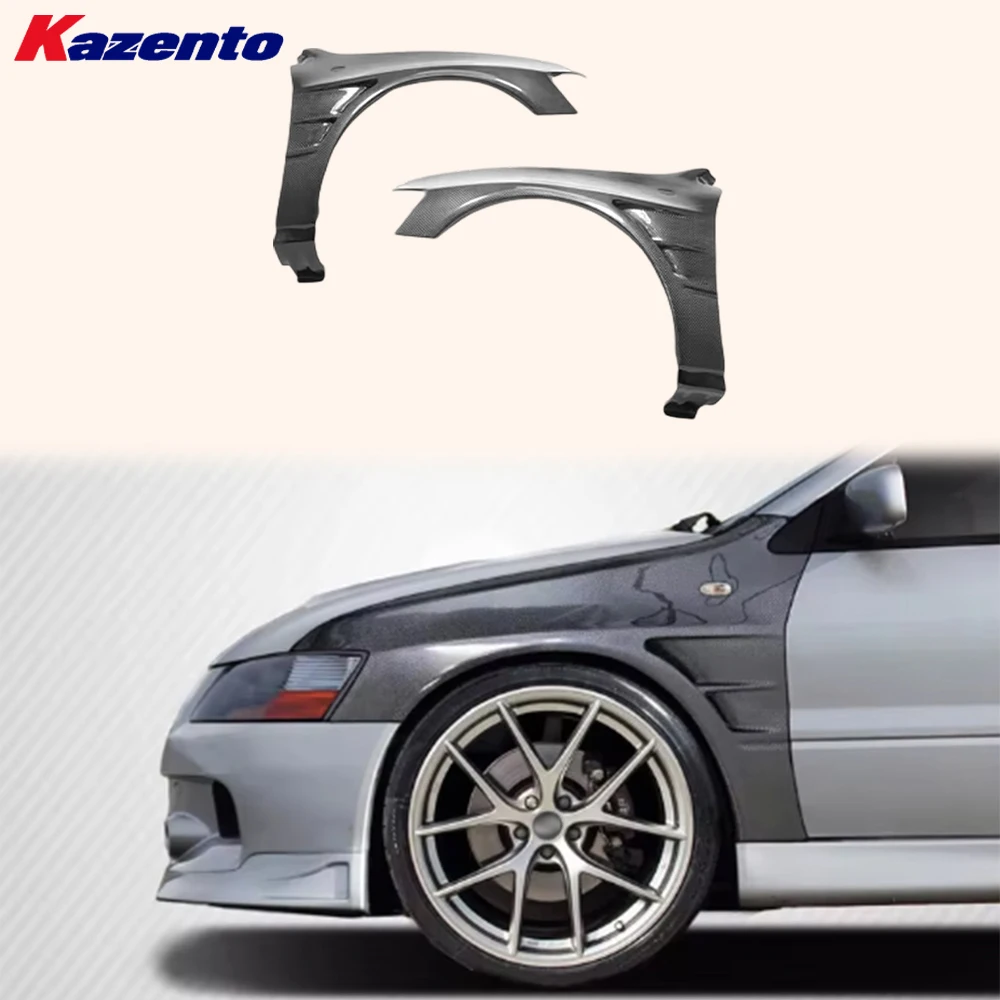 For Mitsubishi  EVO 8 CT9A Sedan 2003-2005 Carbon Fiber KZ Front Vented Fenders Pair