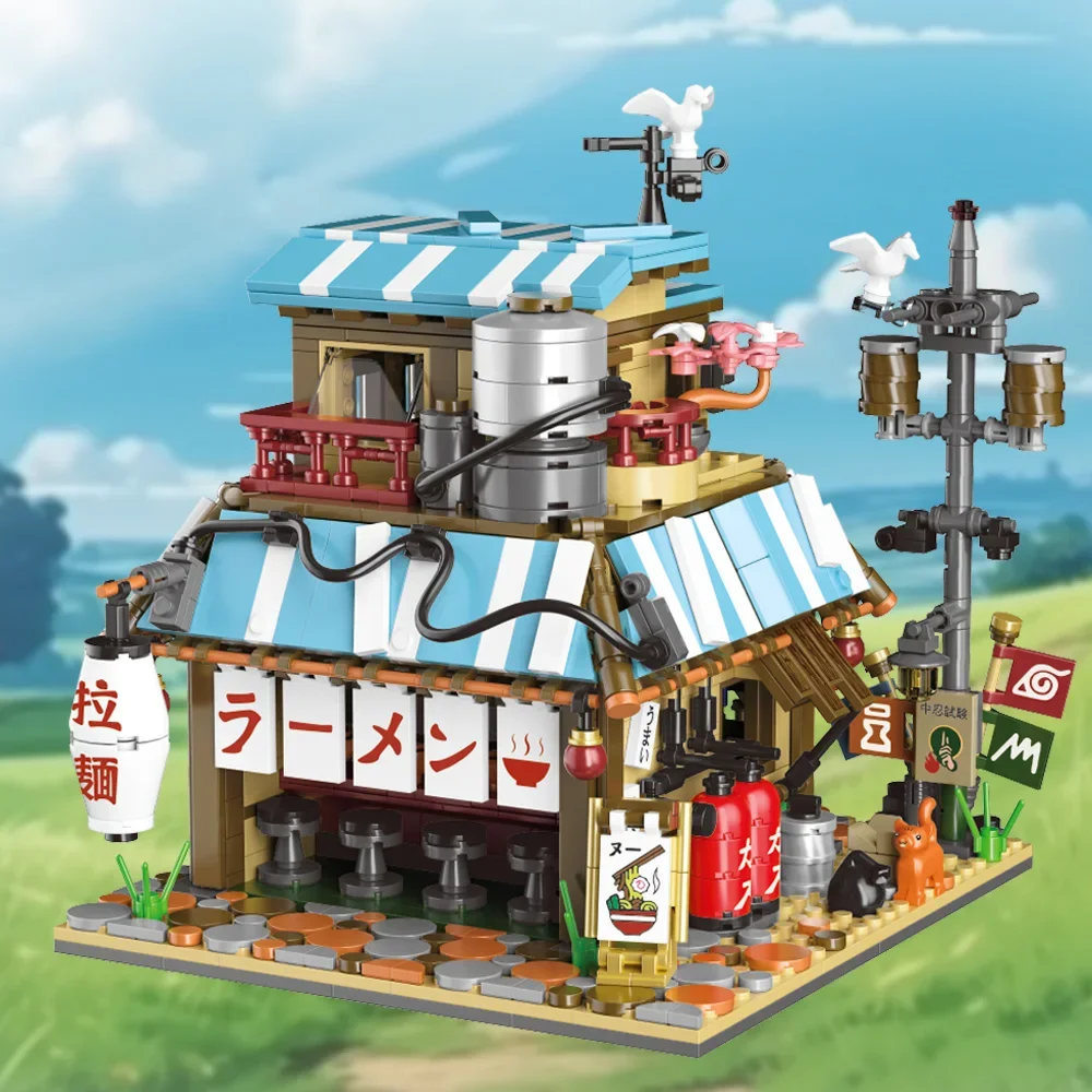 Technical Ideas Japanese Restaurant Street View Building Block Expert Ramen House Set Bricks DIY Toy for children Holiday Gifts