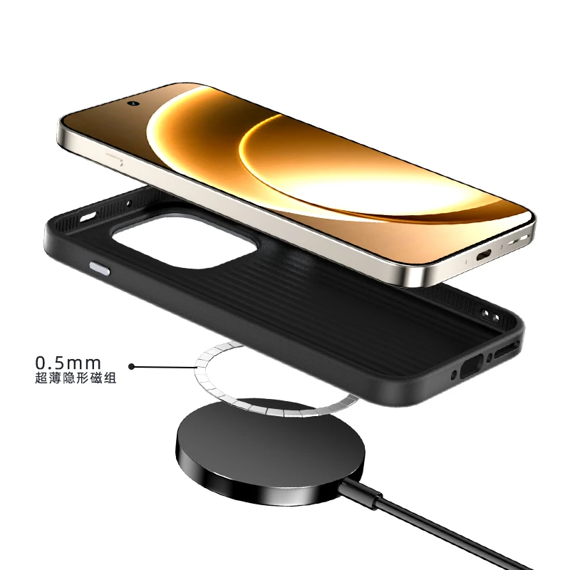 حافظة Magsafe لهاتف OnePlus 15 حافظة مغناطيسية مغناطيسية للشحن اللاسلكي لهاتف OnePlus15 5G One Plus 15 غلاف مخطط #4