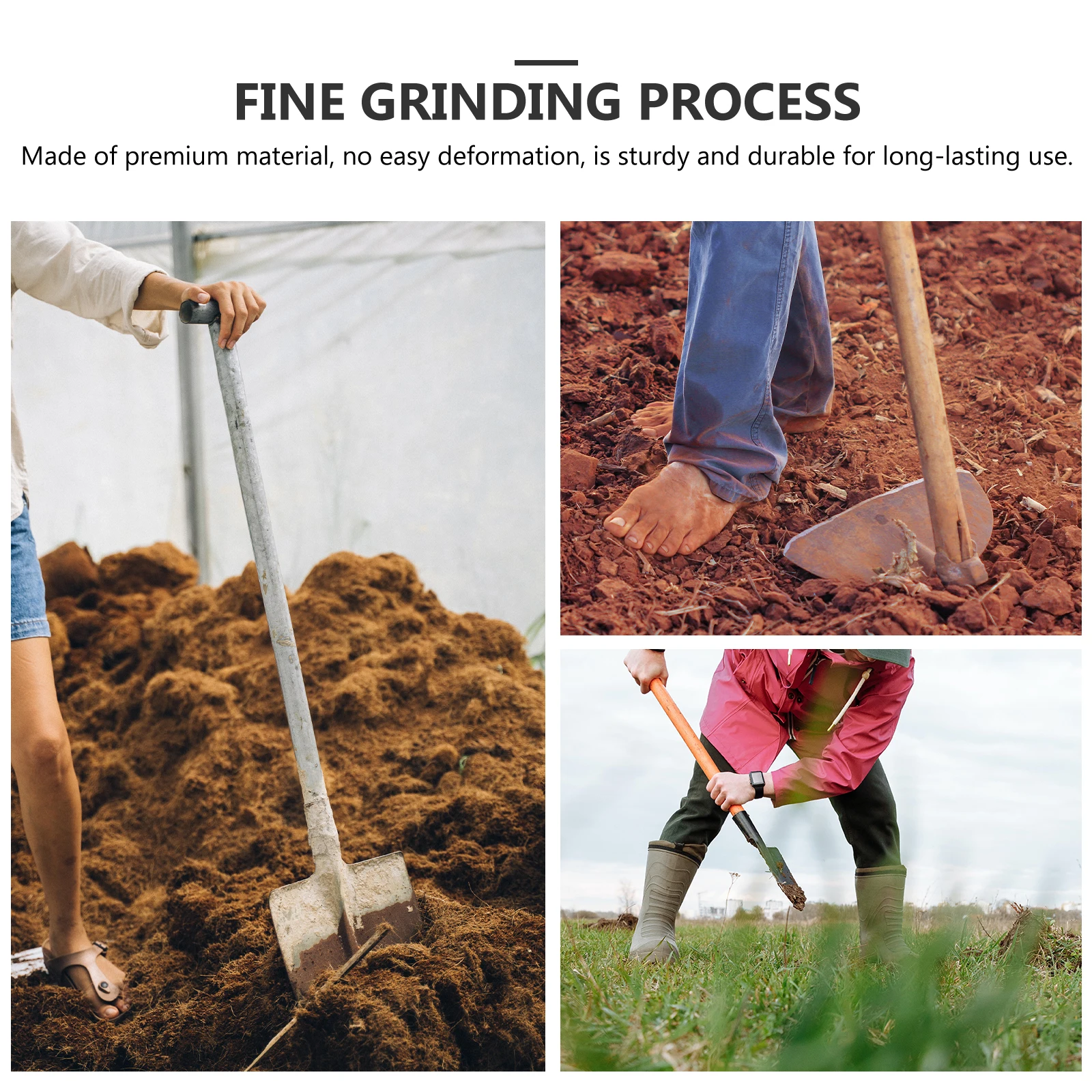 

1pc Garden Spade Durable Iron Shovel Farm Tool Outdoor Gardening Coal Soil Garbage Removal Efficient Practical