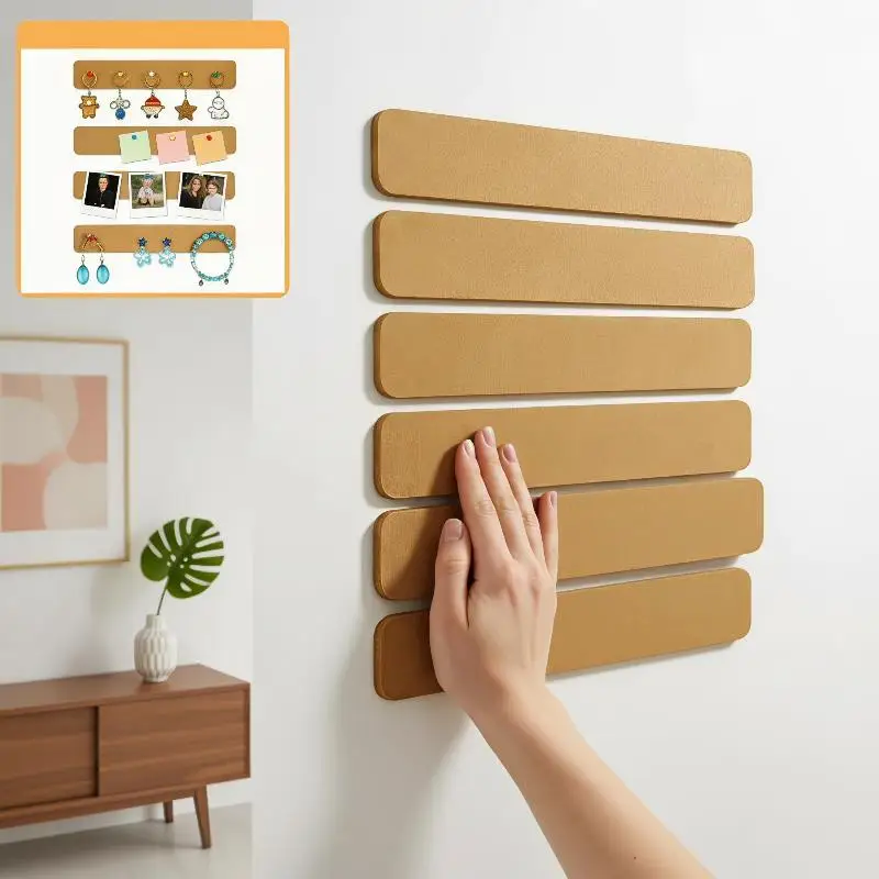 Cork Board Strips Self Adhesive Removable Small Cork Board for Wall Desk Dorm Classroom DIY Art Projects