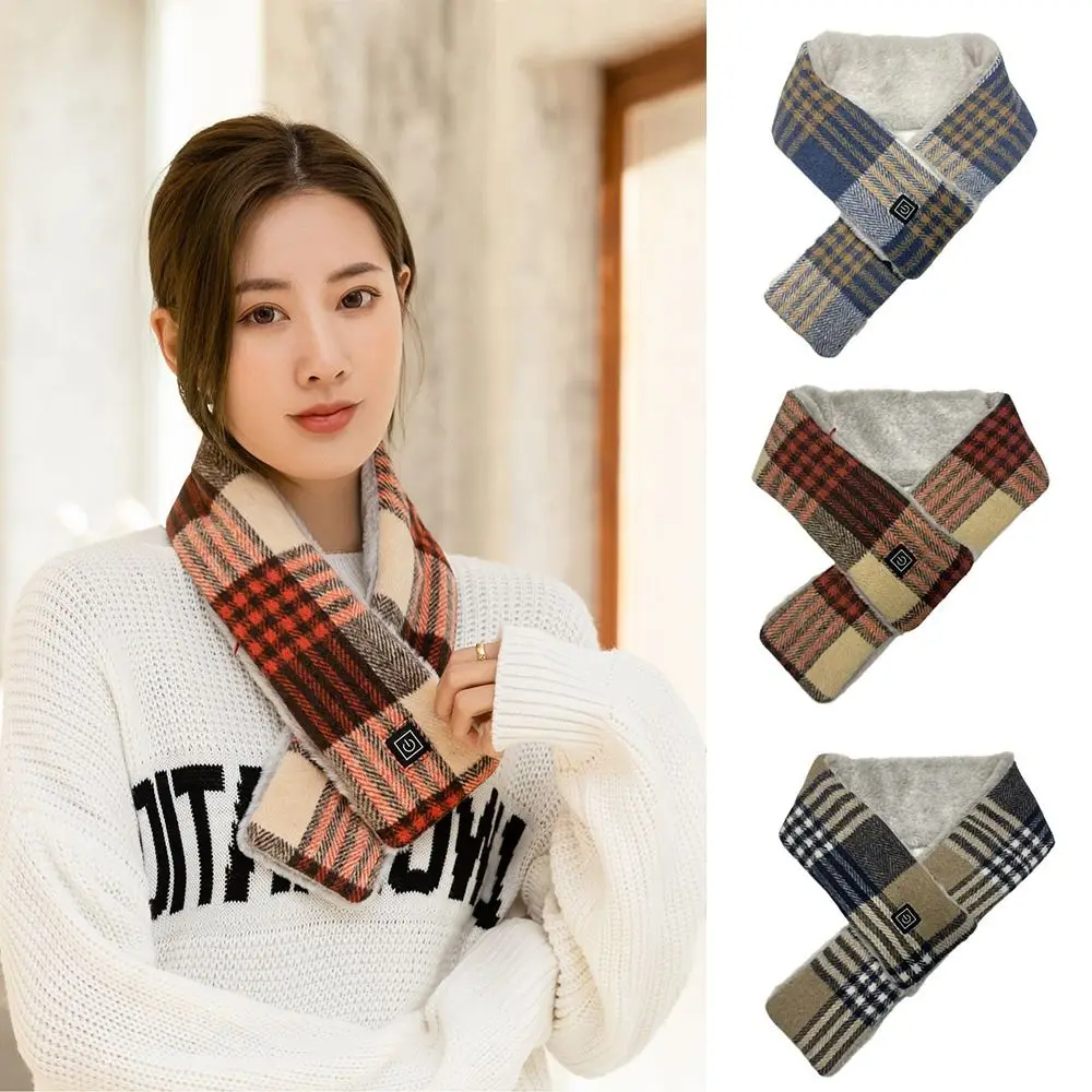 Fashion USB Electric Heated Scarf 3 Gears Washable Neck Heating Pad Winter Warm Temperature Control Thermal Scarfs Unisex