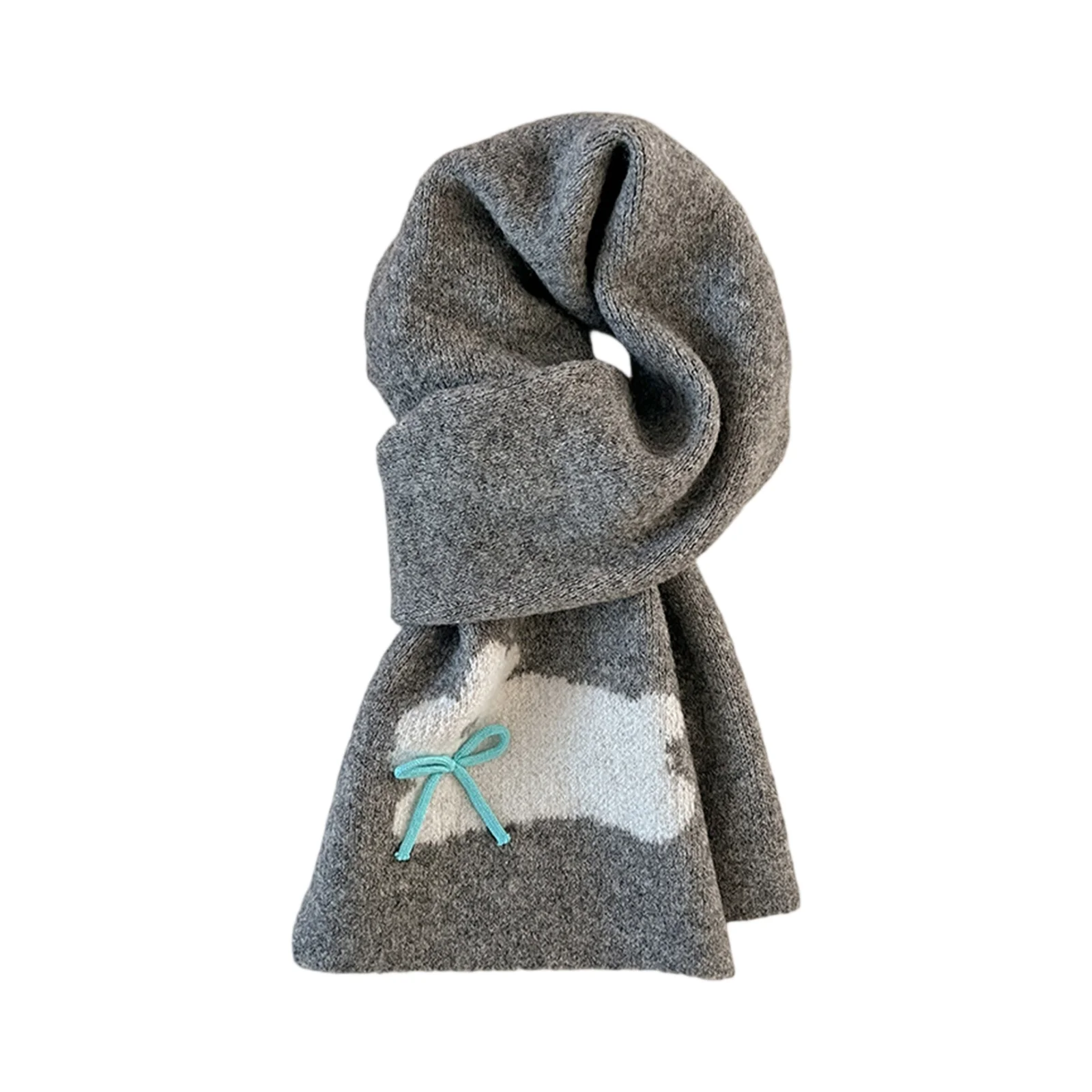 اليدوية فراشة عقدة الكرتون الكلب وشاح المرأة شتاء دافئ محبوك الصوفية تقليد الكشمير الرقبة أدفأ النمط الكوري