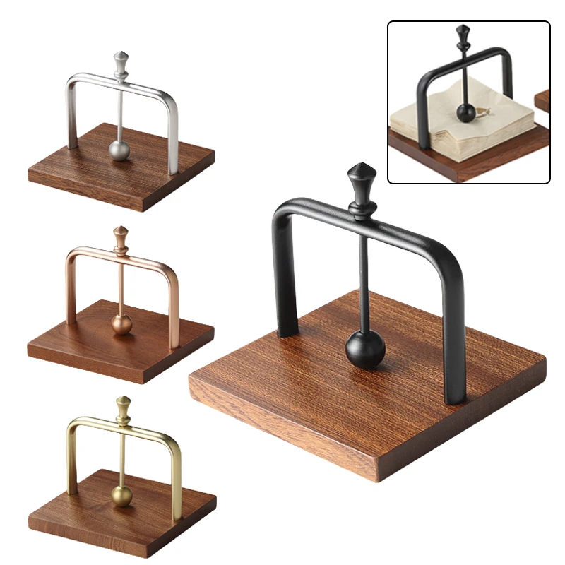 

Cafe Napkin Holder Hotel Restaurant Paper Towel Holder Wooden Base Paper Towel Box Tabletop Decorative Holder for Paper Napkins
