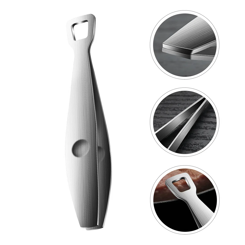 

1pc Stainless Steel Pig Hair Durable Slant Tip For Fish Bone Chicken Duck Hair Removal Cooking Tweezer Kitchen Plier Food