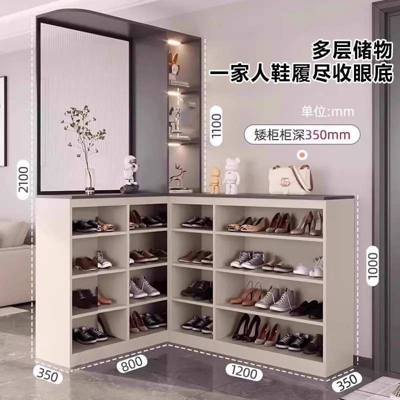 Entry door shoe cabinet corner entrance cabinet household door storage locker L-shaped wall partition screen