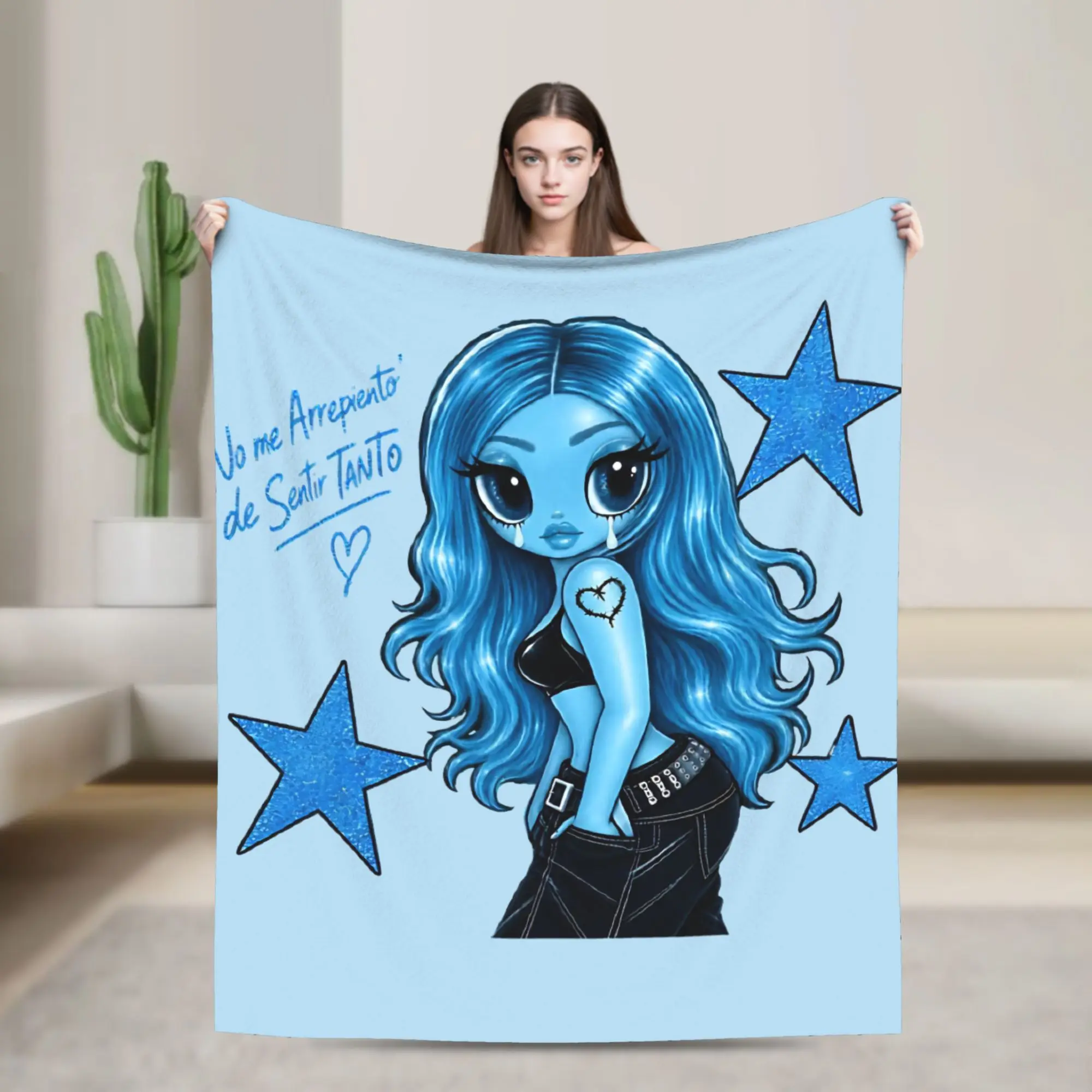 Karol G No Me Arrepiento de Sentir Tanto Blankets Fleece Spring Autumn  Portable Super Soft Throw Blankets for Bed Bedroom Quilt