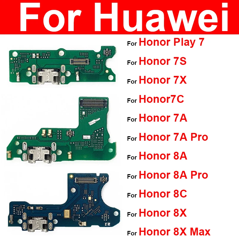 USB Charger Jack Plug Board For Huawei Honor Play 7 8 7S 7A 8A Pro 7S 7X 8C 8X Max USB Charging Dock Board Parts