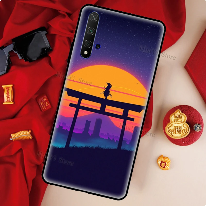 Synthwave 80's Retro Neon vaporwave For Huawei Y7A Y5P Y6P 2020 Y3 Y5 Y6 Y9 Y7 Prime 2018 2017 2019 Nova 2 Z 3 5T Phone Case