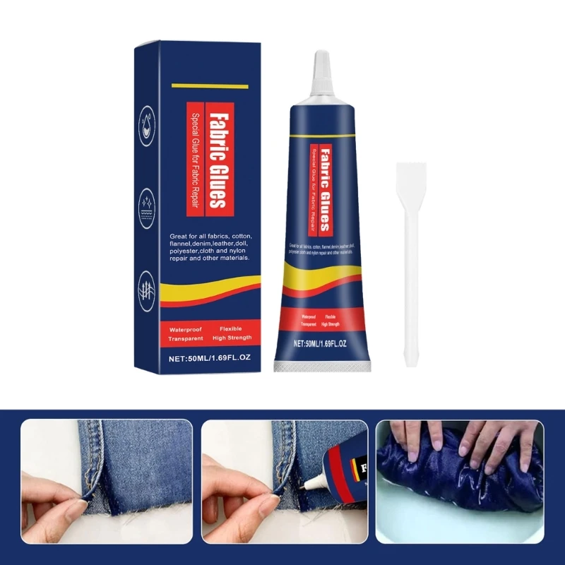 

Clear Fabric Glues Quick Drying Clothing Repair Glues for Fabric, Jeans, Clothes Repair, 50ML 100ML Craft Fabric Glues