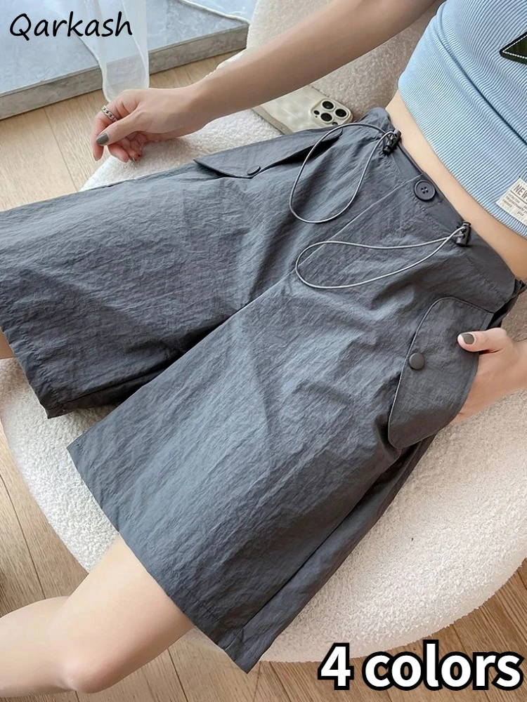 

Шорты женские спортивные быстросохнущие летние дышащие однотонные молодые простые широкие брюки для студентов тонкие уличные модные Harajuku