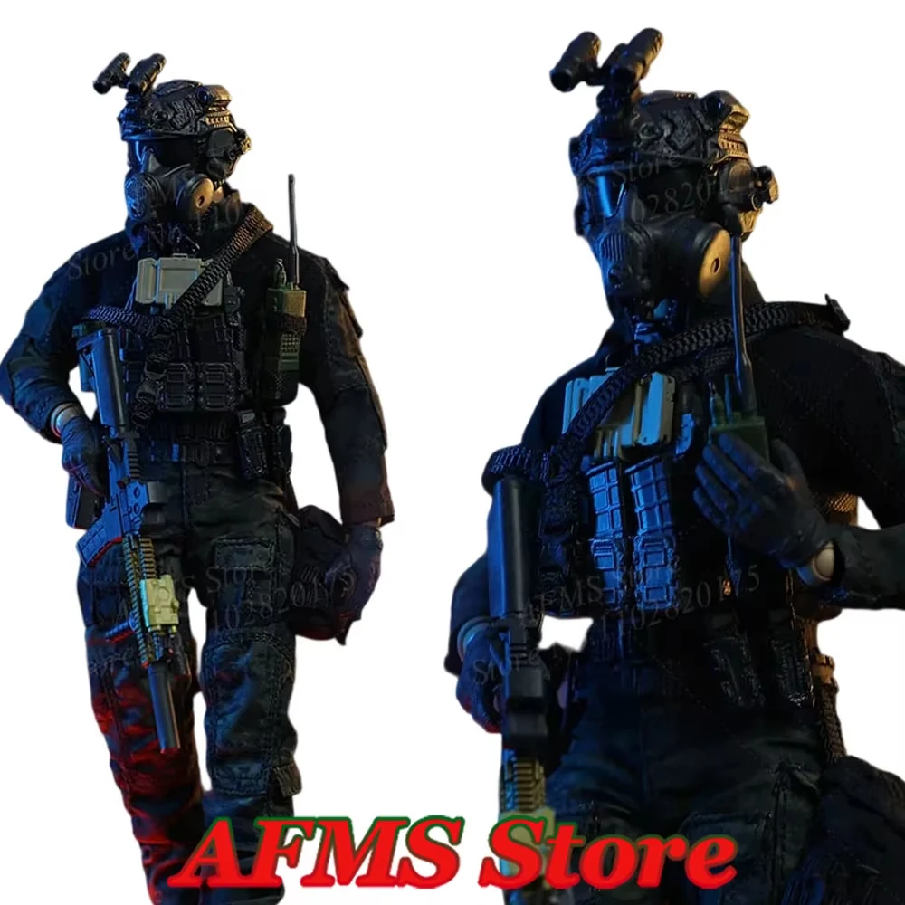 

1/12 Collectibles Black OPS Night Action Team Full Set 6Inch Men Soldier Action Figure Body Models Toys