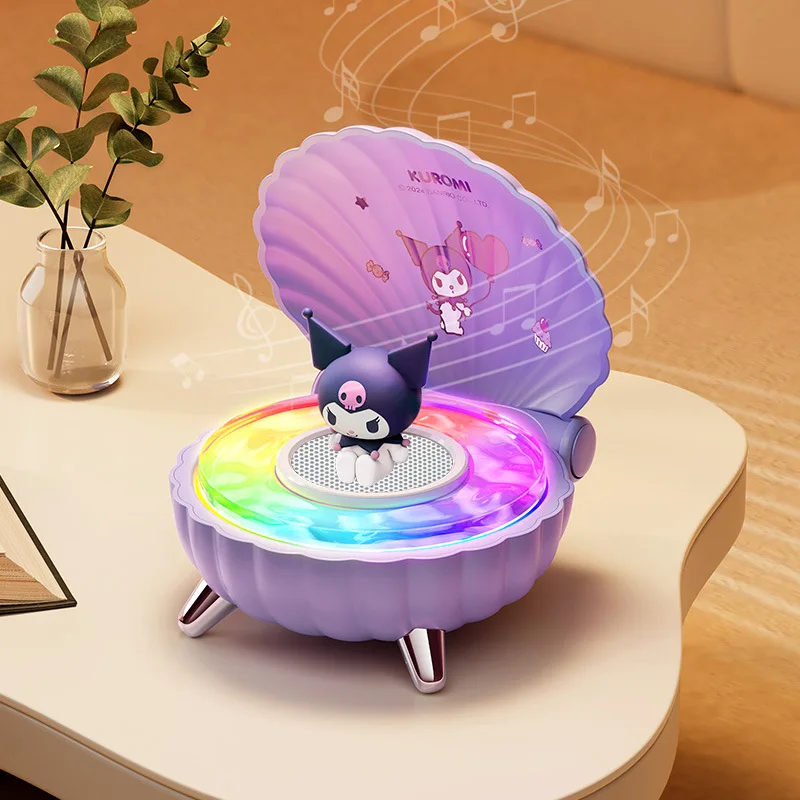 

Cartoon Sanrio Kuromi Mini Bluetooth Speakers My Melody Shell Series Wireless Portable Night Light Speakers Anime Kids Gift Toys