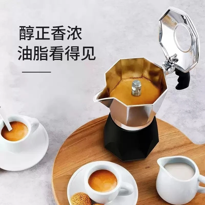 Double Valve Mocha Pot Classic Italian Coffee Brewer Portable Pot For Household Outdoor Coffee Brewing