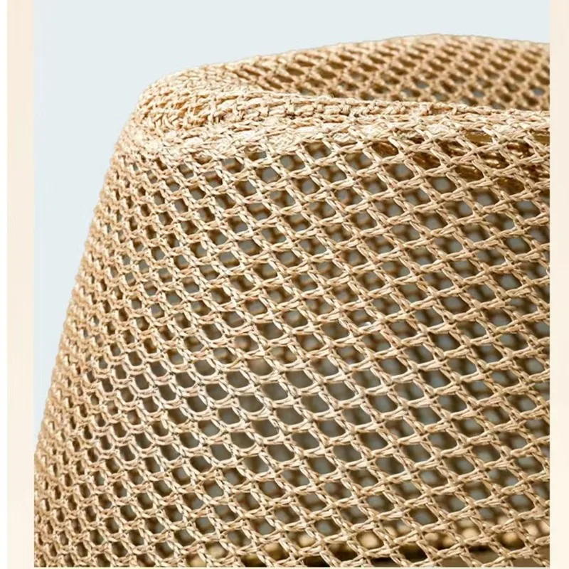 여름 리넨 중공 태양 모자 영국 신사 재즈 탑 파나마 남성용 조정 가능한 통기성 밀짚 모자 패션 카우보이 모자