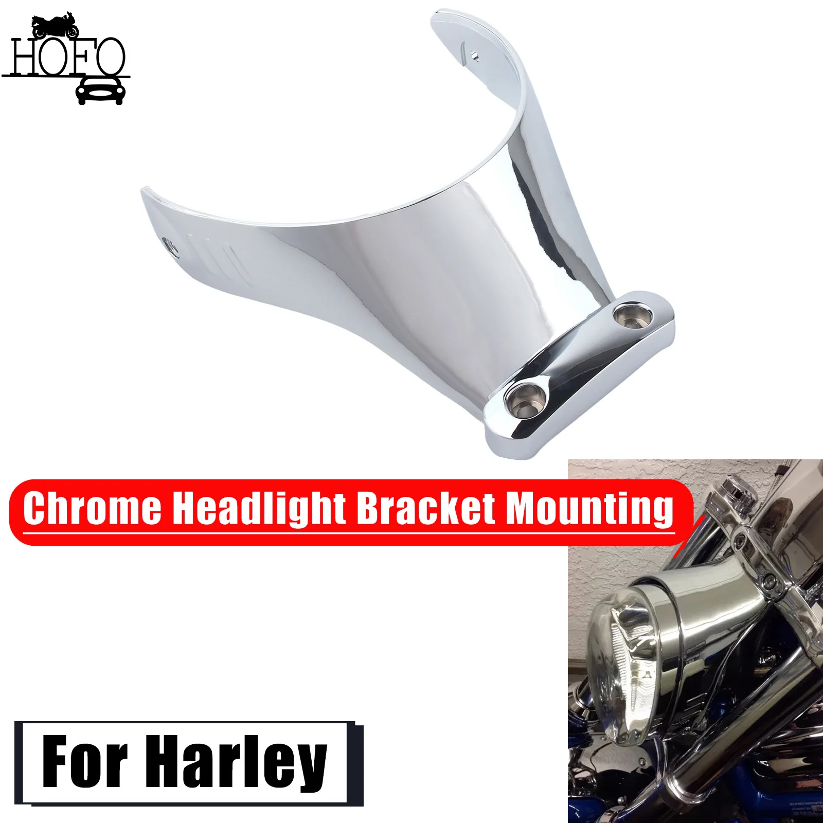 

For Harley V-Rod VRSCF VRSCAW VRSCB VRSCA 2002-2024 Chrome Front Headlight Bracket Mount
