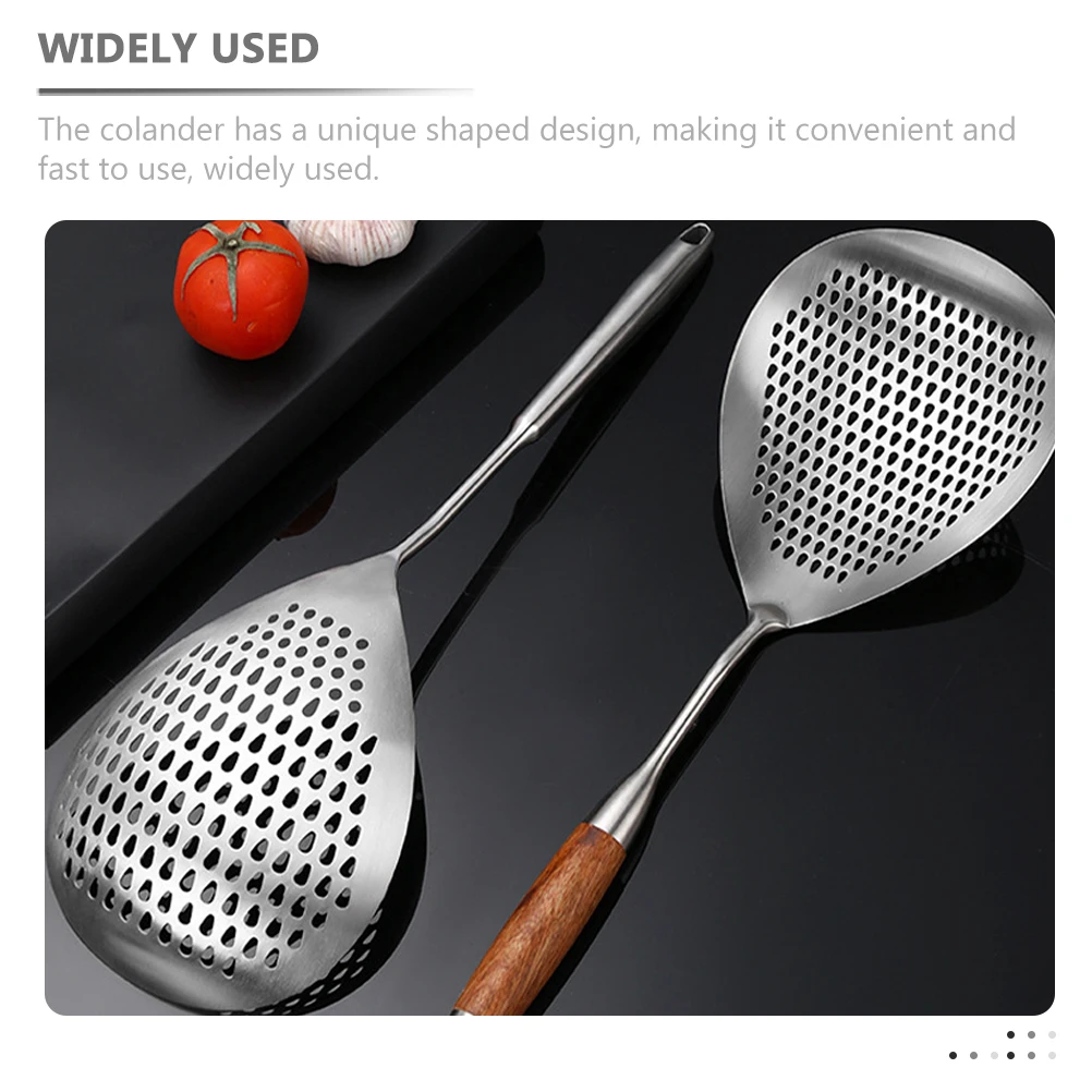 

Stainless Steel Colander Spoon Metal Pasta Strainer Large Capacity Kitchen Cooking Tool Noodle Slotted Scoop Fried Food Strainer