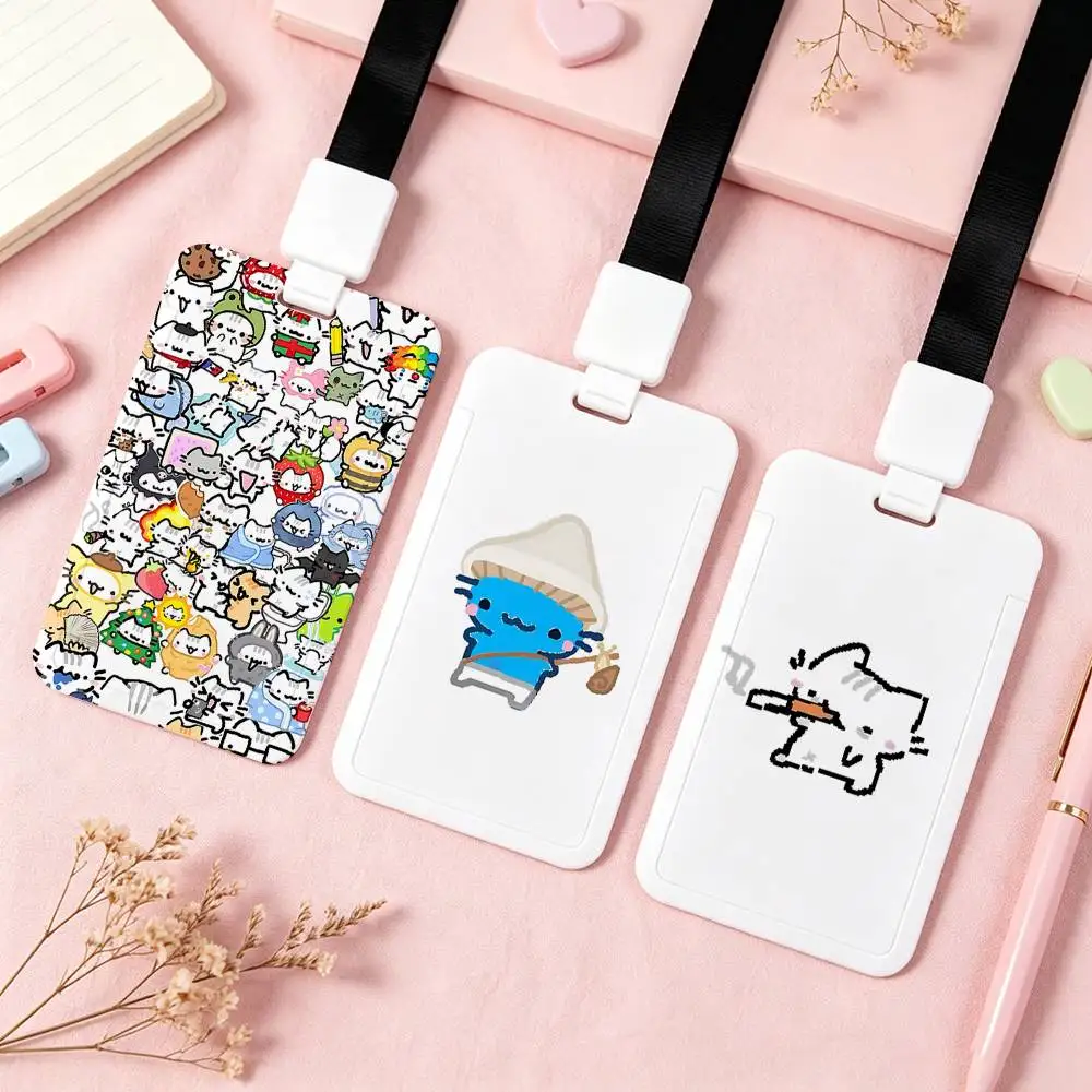 Cute B-Basiilleaf CAT NFC Contactless Sliding Card Sleeve For Student Cards, Bus Cards, ID Cards, And Work Permits