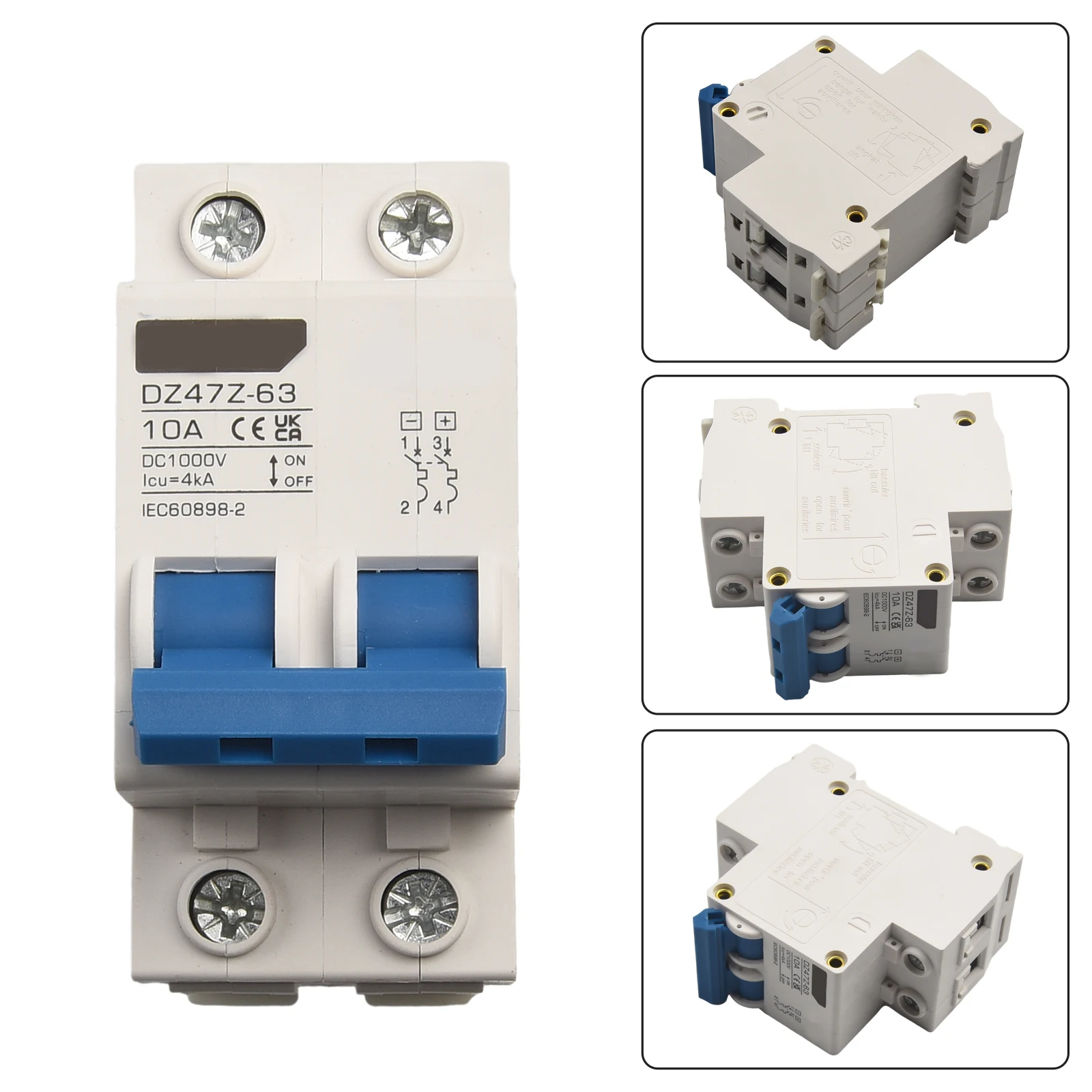 

Выключатели Автоматический выключатель 000 циклов 1,42 х 2,95 х 3,15 дюйма 35 мм Изоляция на DIN-рейку Ручной термомагнетизм