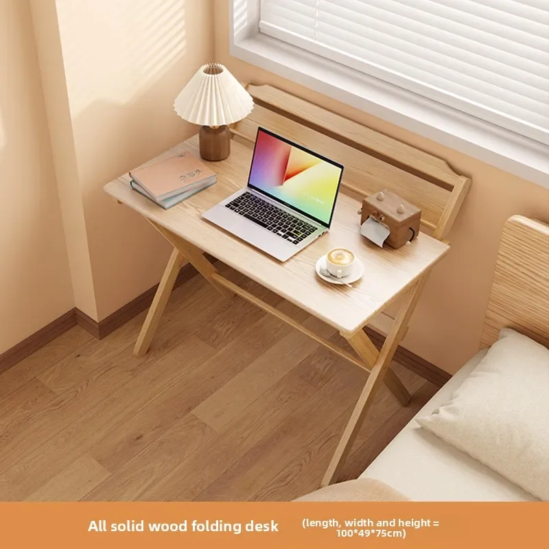 Multi-functional Household GoodsFoldable Desk Bedside Computer Table Against The Wall Simple Household Solid Wood Dining Table