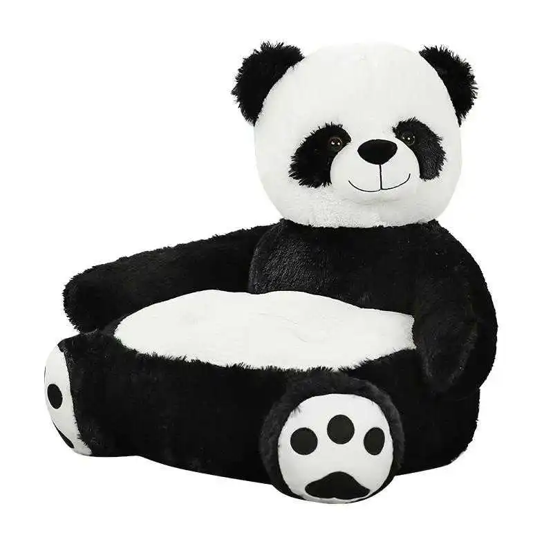 Almofada infantil de pelúcia para sofá, cadeira portátil infantil super macia com desenho de animais, panda, urso marrom