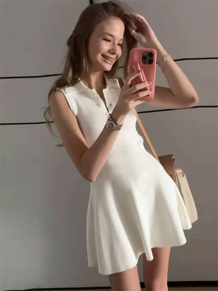 Tossy Fashion Elegant Knitwear Mini Dress Women's Ribbed Summer 2025 New Sleeveless Slim Party Dress Female Solid Bodycon Dress