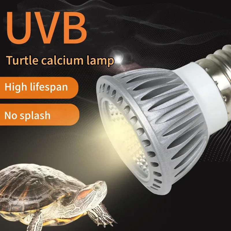 Full Spectrum UVA + UVB LED Reptile Light Turtle Sunbathe Heat Lamp  5.0 10.0 Sun Lamp Sunbathe Heat Lamp for Lizard Reptiles