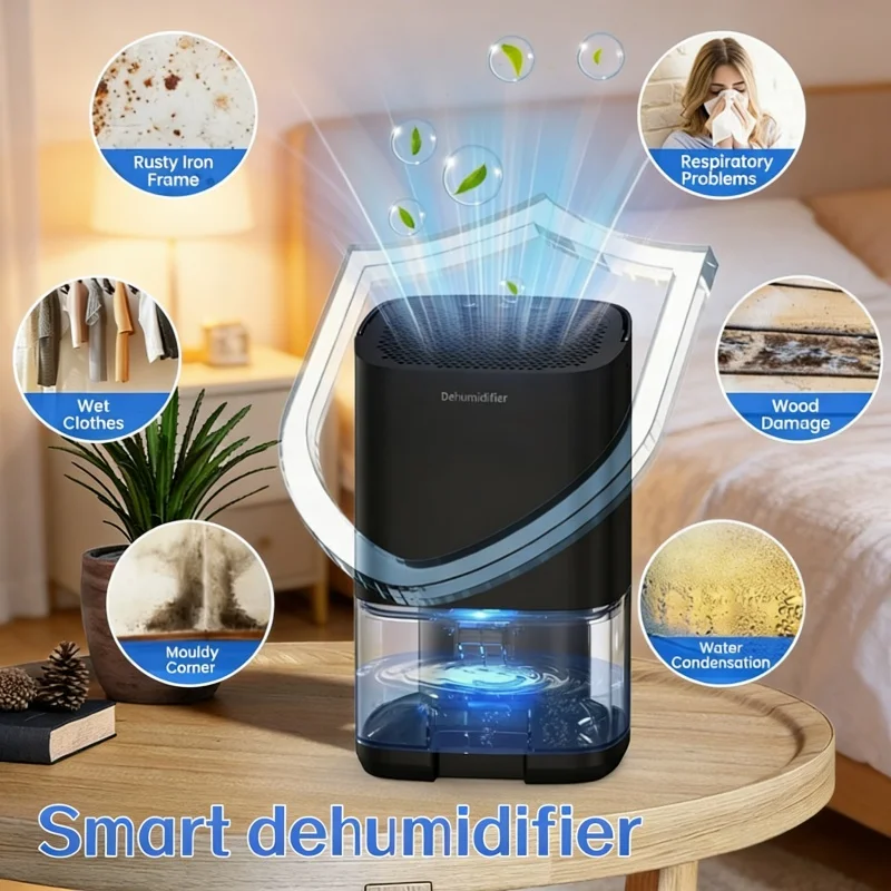 

Household Dehumidifier Absorb Moisture Silent US Plug Portable Dehumidifier Suitable for Home Bedroom Office Kitchen Air Dryer