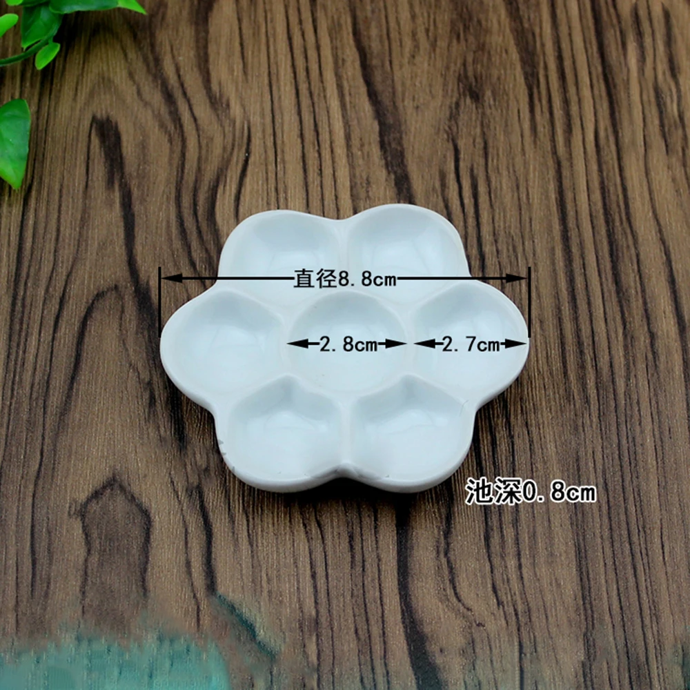 

1pc Mini Ceramics Artist Paint Palette for Watercolor Gouache Painting Dia 8.8cm Painting tools