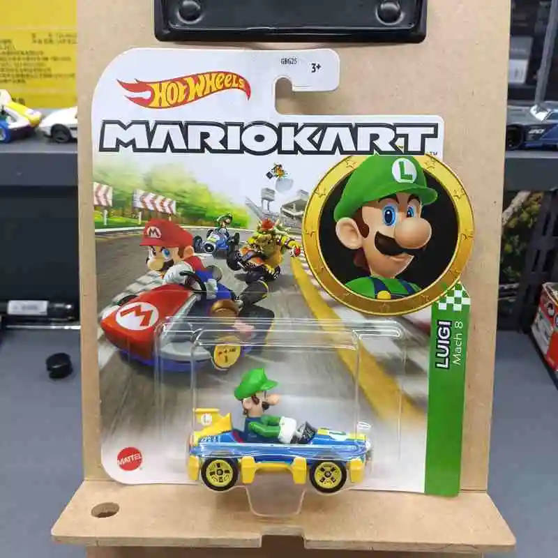 Original nuevo Hot Wheels GBG25 Super Mario Bros. película Mariokart coche 1/64 modelo de coche de fundición a presión juguetes regalos sorpresa para niños