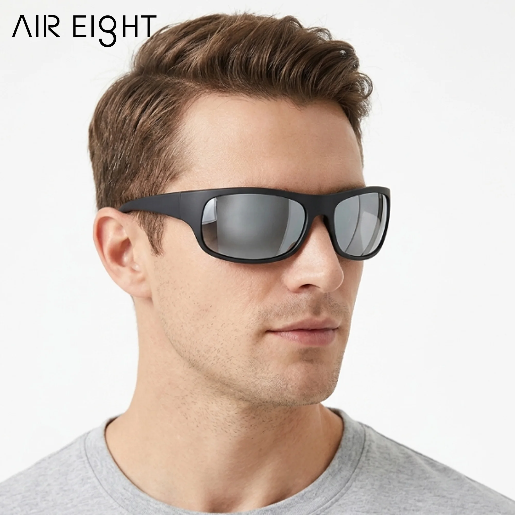 AIR EIGHT Wrap‑Around Full‑Frame Polarized Sunglasses For Men Women UV400 Anti‑Glare Driving Sport Eyewear