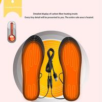 USB Rechargeable Heated Insoles Temperature Controlled Heated Foot Warmer Insole for Outdoor Skiing Winter Foot Warmers