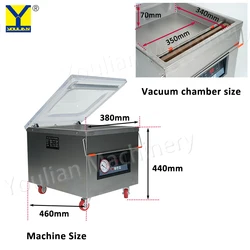 DZQ-320 Semi Auto Desktop Single Chamber Vacuum Sealer Mini  Packaging Machine for Food Rice Meat Fish