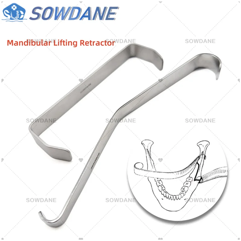 1pc Dental Imlant Surgical Retractor Dental Inverse Angle Retractor for Mandibular Lifting and Support Dentist Surgical Tool