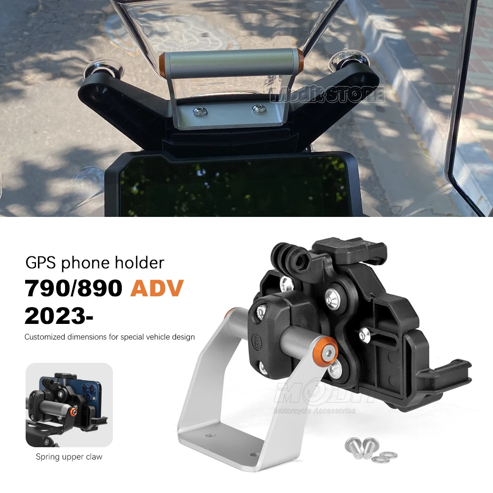 

2024 For 790 890 Adventure ADV R Cellphone Phone GPS Navigation Mount Bracket Motorcycle Handlebar Bar Extension Stand Holder