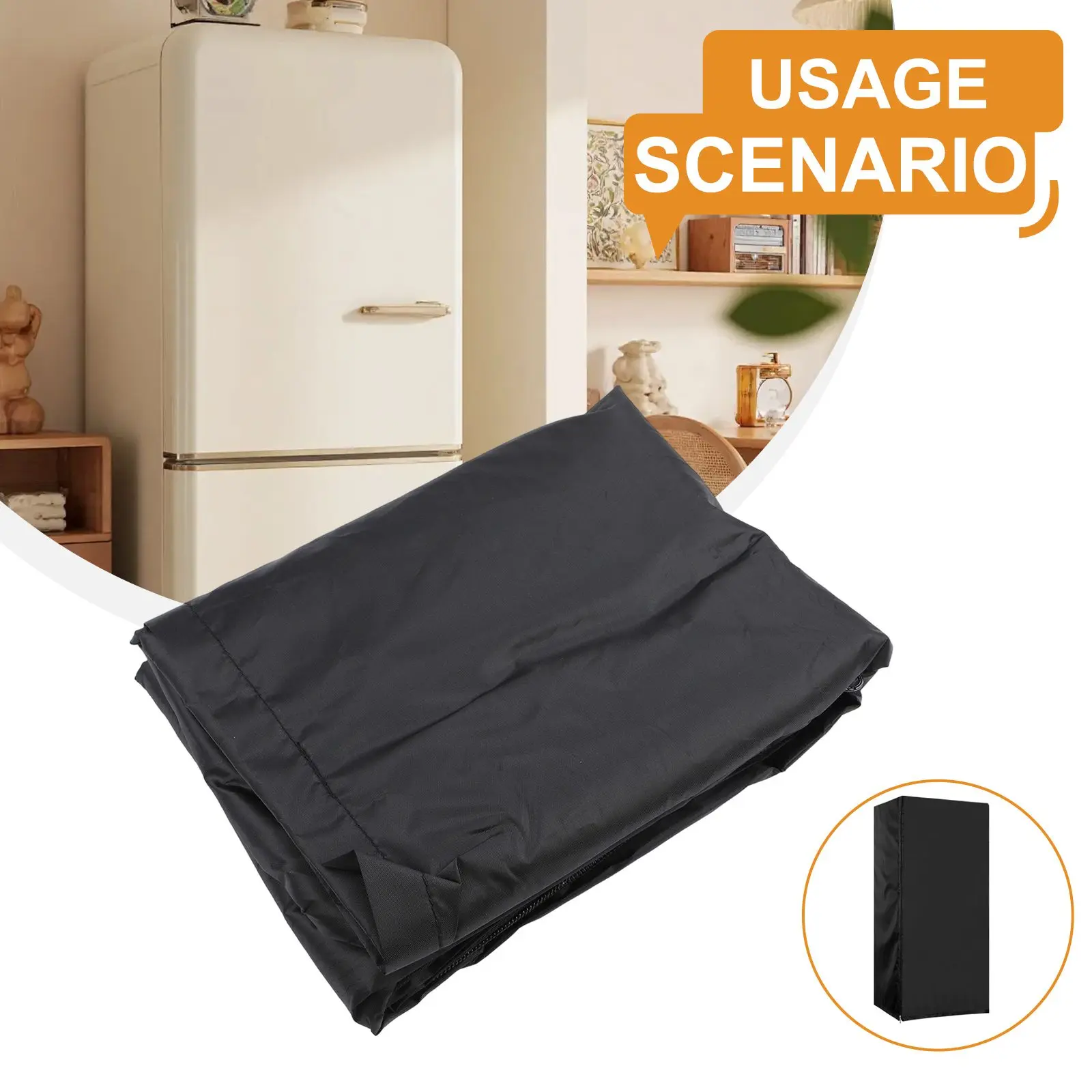 210D Oxford Cloth Vertical Refrigerator Cover with Waterproof Insulation for Outdoor Fridge Dust and Scratch Protection