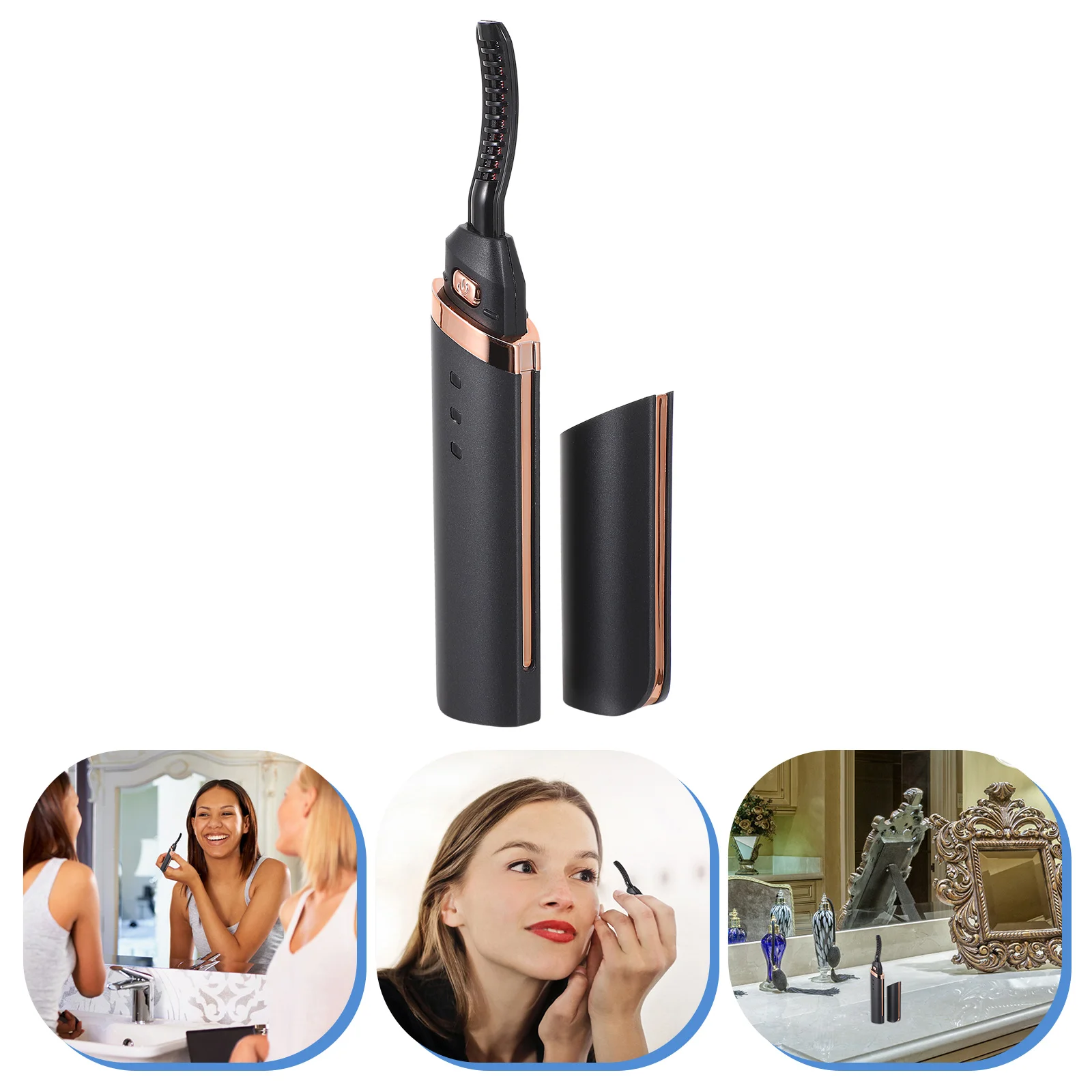 

Electric Eyelash Curler ABS Anti Scald 3 Gear Temp Control Lasting Heated Curling Tool Compact Lightweight Makeup Accessory