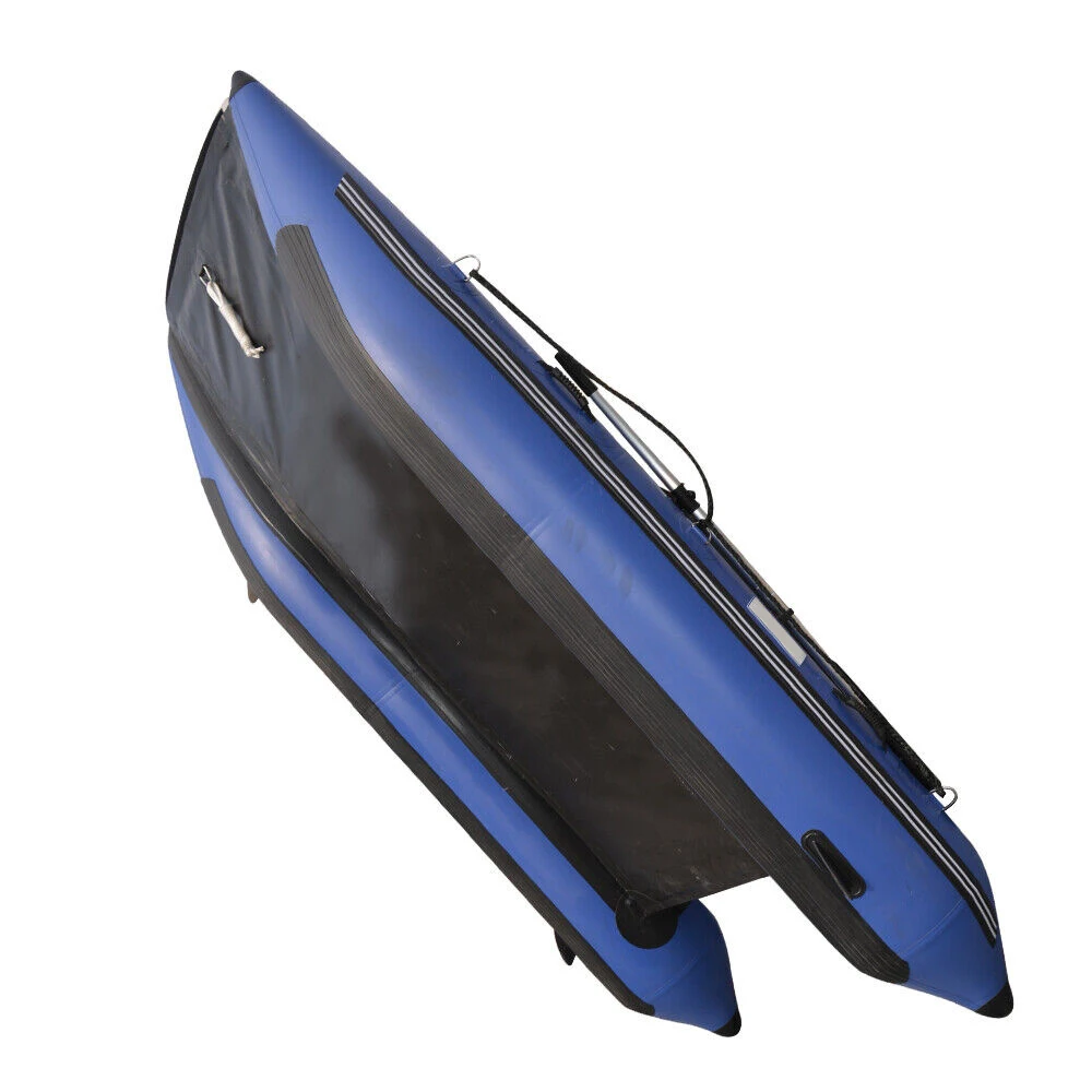 11 Ft Inflatable Catamaran Inflatable Boat Dinghy Mini Cat Boat Blue
