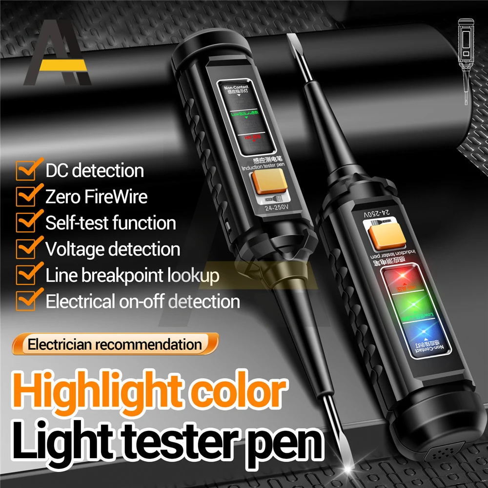 AC 25-250V Multifunctional Line detection Flat Screwdriver Pen Zero Live Wire Recognition Electrical On/Off Detector Tool