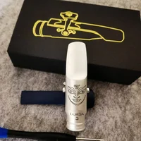 Imágenes reales boquilla de saxofón Metal plateado tamaño 5 6 7 8 9 para accesorios de saxofón Alto Soprano Tenor