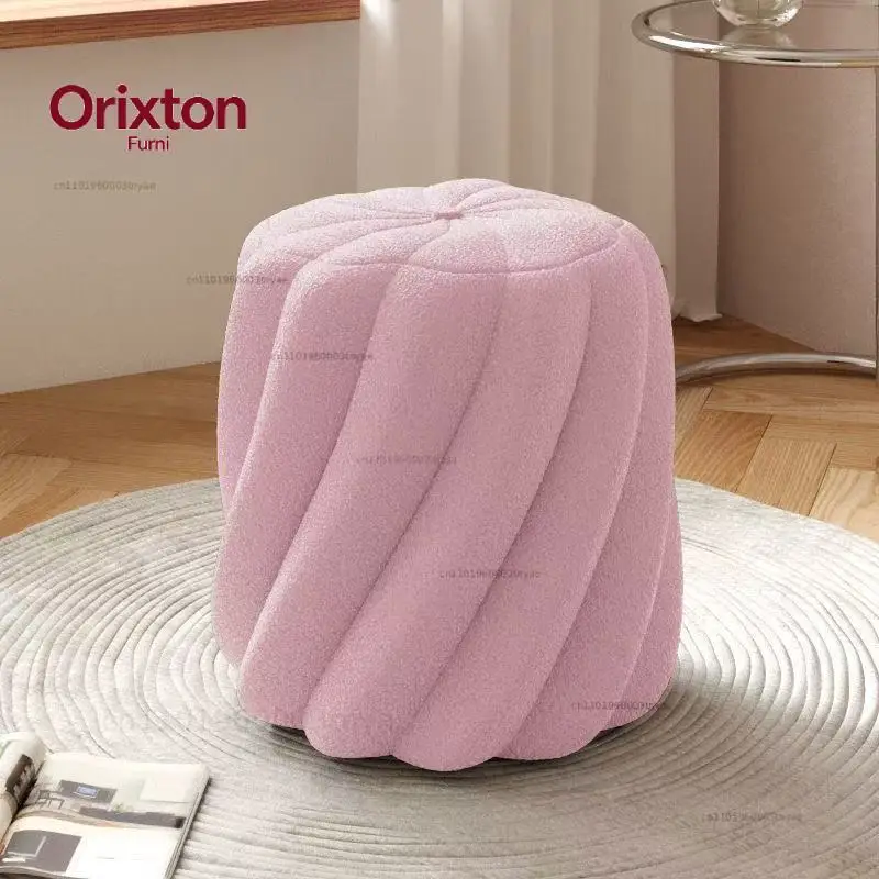 Nordic Style Makeup Stool Home Dressing Table Chair Trendy Instagrammable Modern Living Room Shoe Bench Nail Art Round Stool