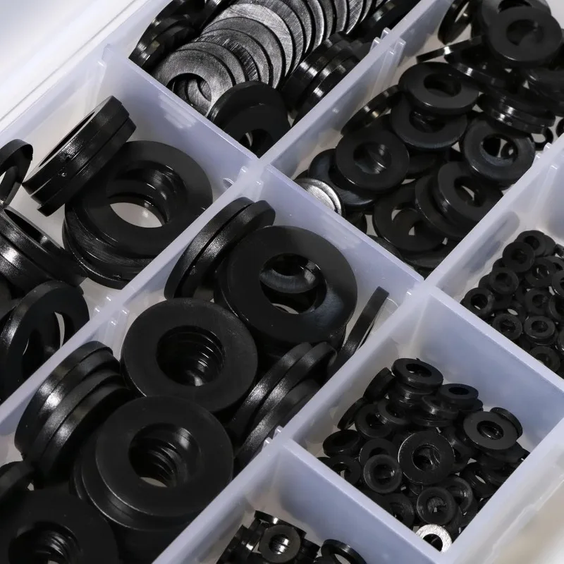 500pcs Nylon Plastic Washer Flat Assortment Set with 8-size Safety Plates M2 M2.5 M3 M4 M5 M6 M8 M10 Nylon Sealing Washers image 2