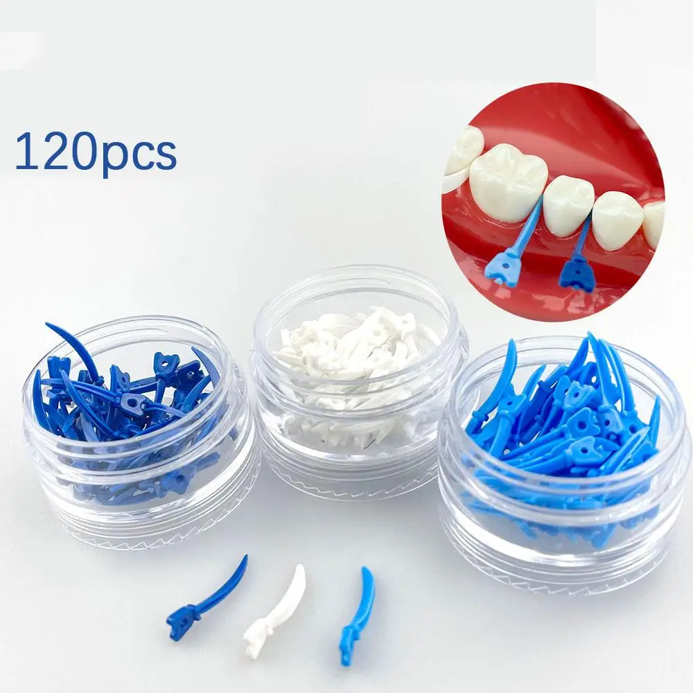 

120Pcs/box Dental Tulwar Wedges For Sectional Matrix System S/M/L Refill Wedge Disposable Plastic Wedges With Hole Dentist Tool