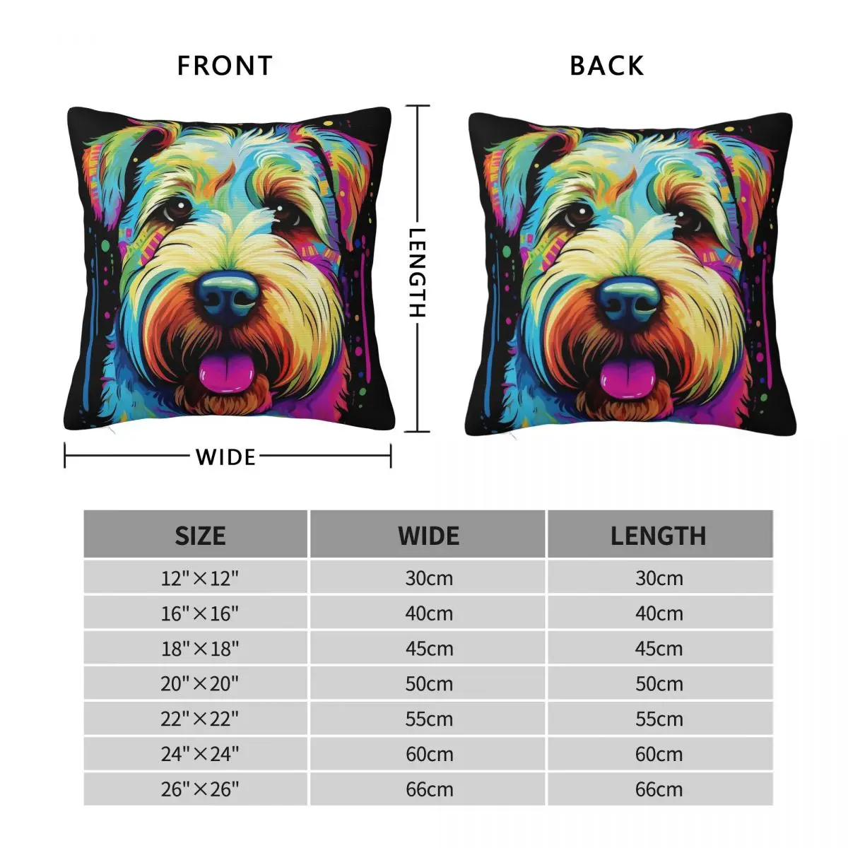 Irish Soft-coated Wheaten Terrier Square Pillowcase Polyester Linen Velvet Creative Decorative Pillow Case Home Cushion Cover