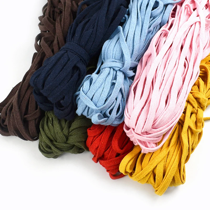 

10/20/30Meters 10mm Cotton Twisted Cord for Pants Clothing Shoes Flat Rope Garment Hat Belt Cords Tapes DIY Sewing Accessories