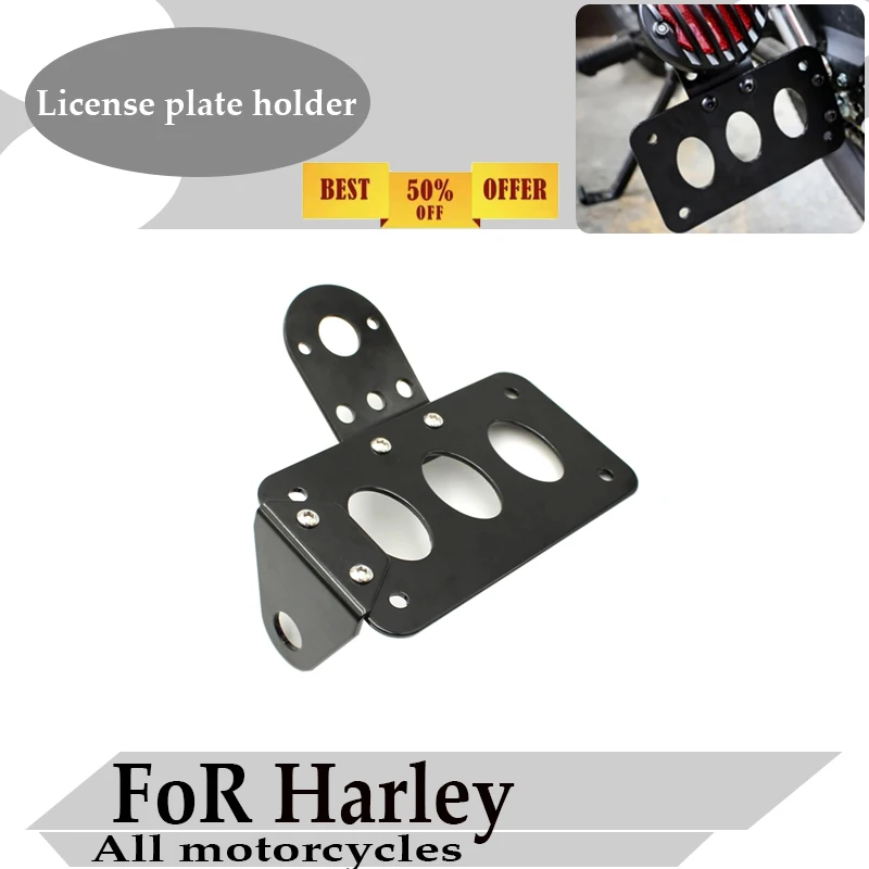 

FoR Old School Motorcycle Cruiser Bobber Chopper Metric Bike 7/8" 22mm License Plate Holder Bracket Mounting Kit Accessories