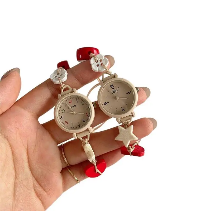 Cute Beaded Women's Quartz Watch for Student and Youthful Girls with Unique Simple Design Versatile Lady Watch Perfect for Daily