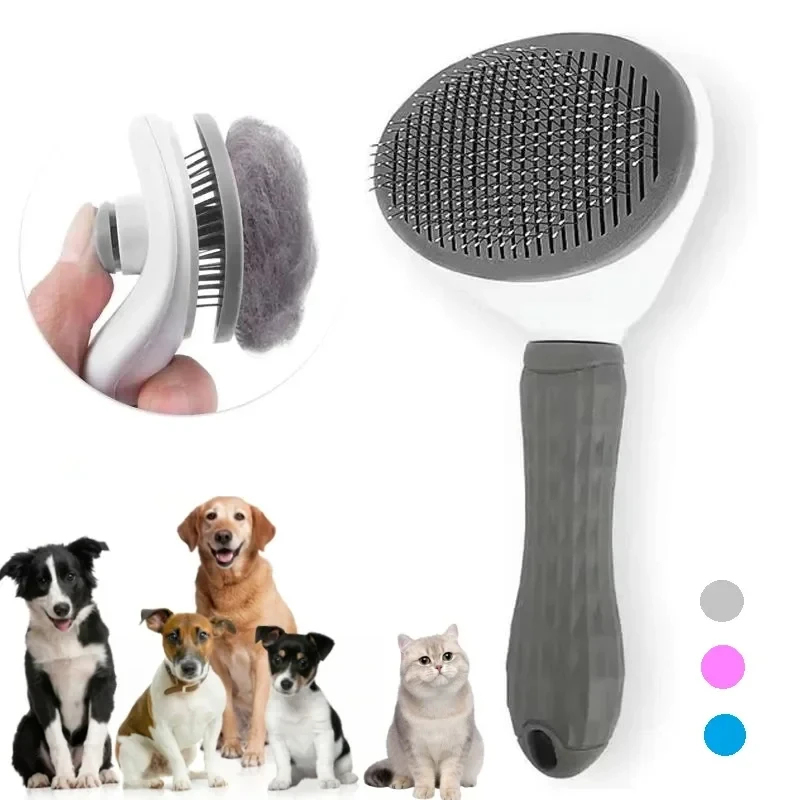  Pet Dog Brush Cat Comb Self Cleaning Pet Hair Remover Brush For Dogs Cats Grooming Tools Pets Dematting Comb Dogs Accessories 