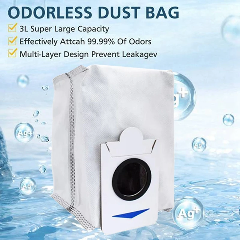 Ecovacs Robot Aspirador Peças De Reposição, Sacos De Pó, Sacos De Lixo, Combo T30S, 12 Pcs