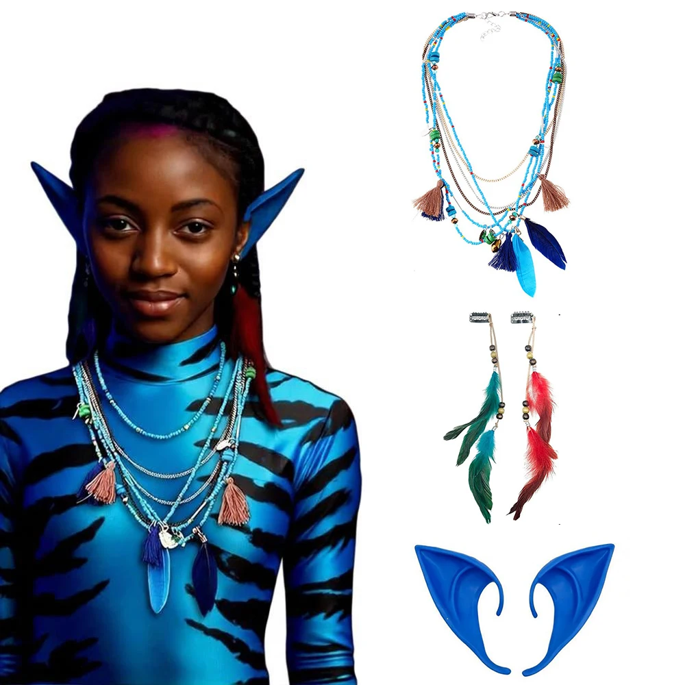 Accesorios de disfraz de Avatar para mujer y niña, orejas de elfo, pinza para el pelo, accesorios de Cosplay, accesorios para fiesta de Halloween y carnaval